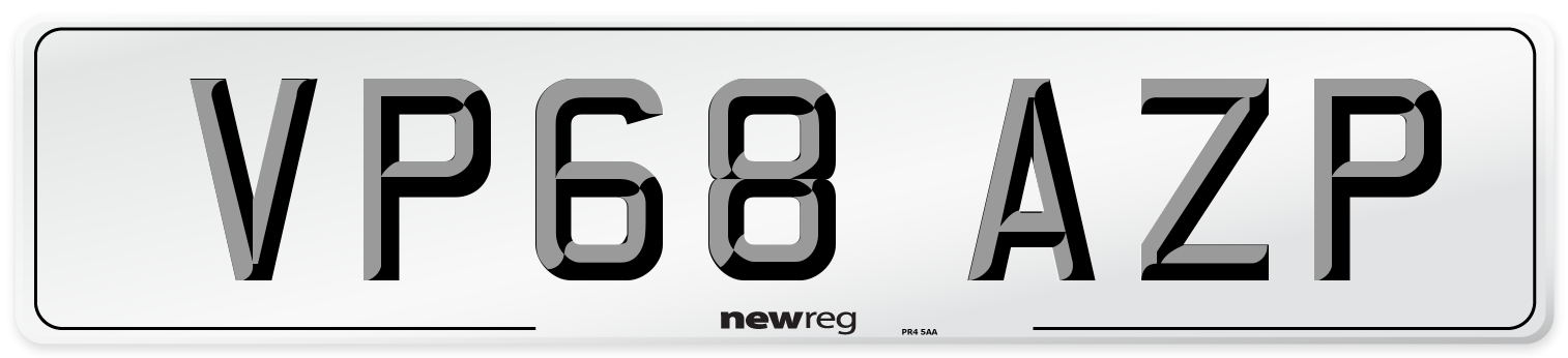 VP68 AZP Number Plate from New Reg